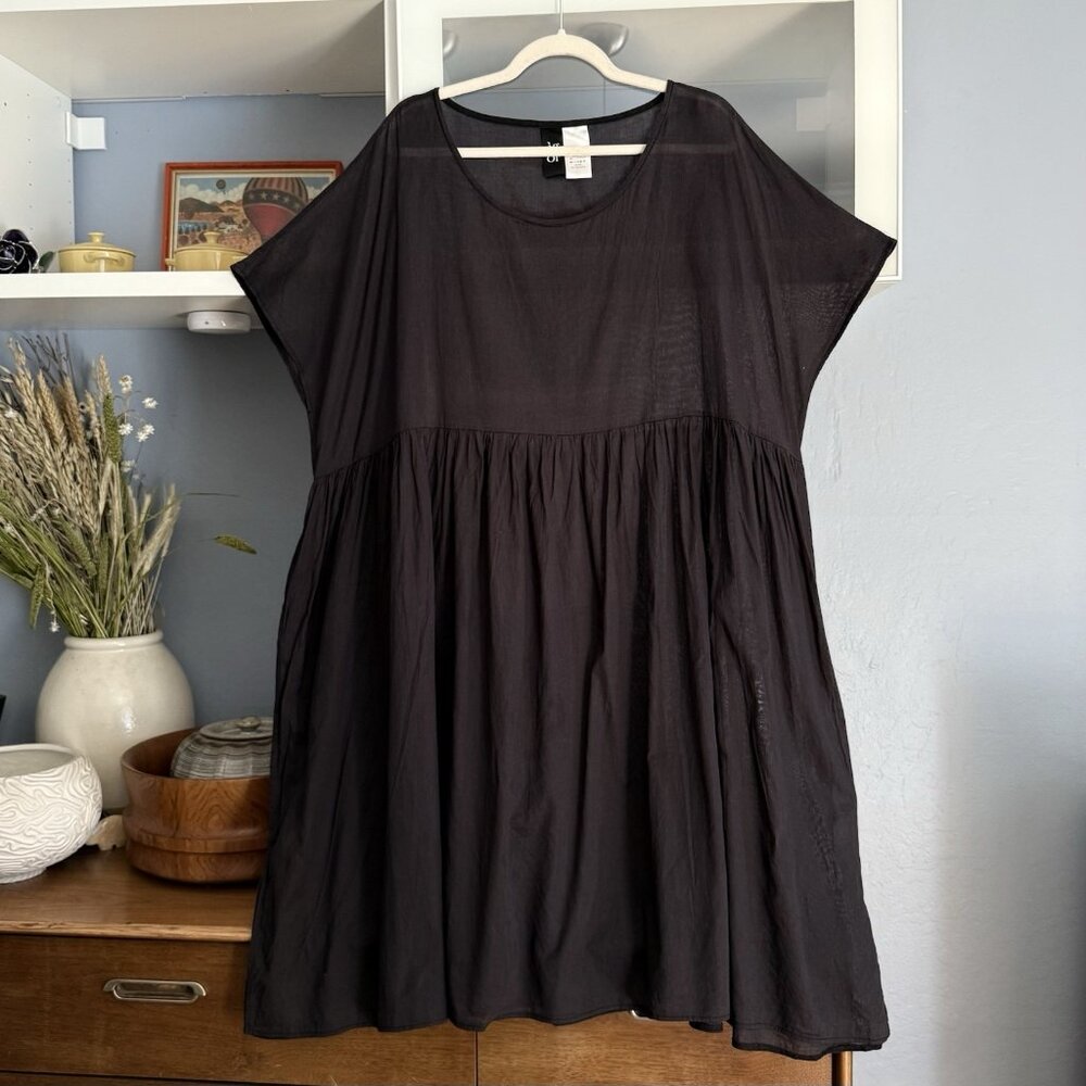 Igor by Igor Dobranic “Aruba” Semi Sheer Long Tunic Black Lagenlook Oversized XL